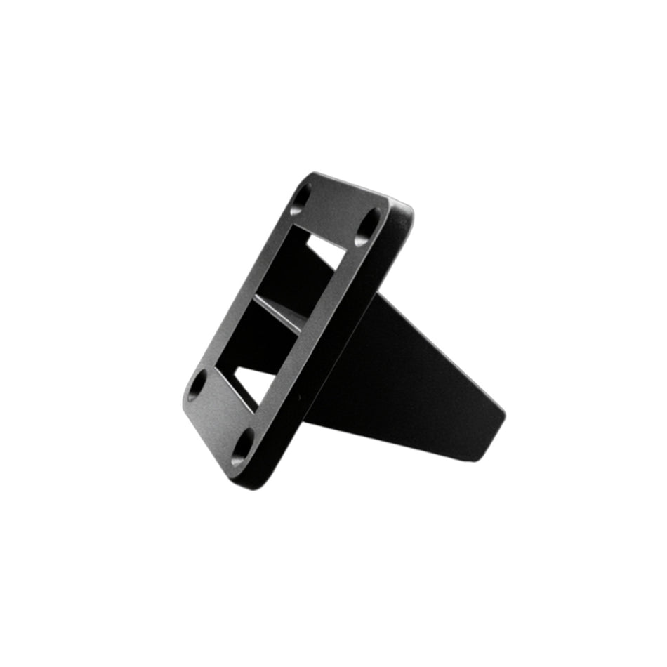 Angle view of a black dual flush mount panel for 50A Anderson plugs