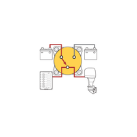 Wiring diagram showing connection of two batteries to engine and distribution panel