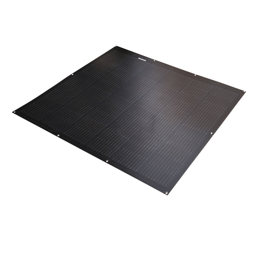 Sunman eArc 200W Black Square Flexible Solar Panel w/ Eyelets - Junction Box Underneath 1