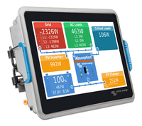 Side perspective of Ekrano GX unit with blue mounting clips attached