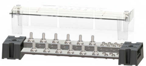 Enerdrive 1000A PowerBar busbar with 12 terminal studs and clear insulating cover