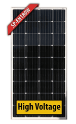 Front view of Enerdrive 24V fixed solar panel featuring a silver frame and monocrystalline cells