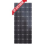 Front view of Enerdrive 100W monocrystalline fixed solar panel with silver frame