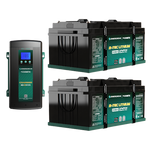Enerdrive 12V 600Ah lithium battery kit including two 300Ah B-TEC G3 batteries and a 60A ePOWER AC charger