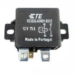 Front view of a 12V 75A high-current relay with side mounting tabs and heavy-duty terminals