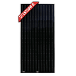 Front view of 190W monocrystalline fixed solar panel with black powder coated frame