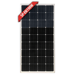 Front view of 190W fixed monocrystalline solar panel showing cell grid and silver frame