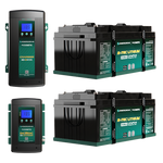 Two 300Ah B-TEC G3 lithium batteries with 60A AC charger and 50A DC-DC charger kit
