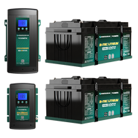 Two 300Ah B-TEC G3 lithium batteries with 60A AC charger and 50A DC-DC charger kit