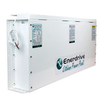 White Enerdrive 12V 300Ah slimline lithium battery with mounting brackets and wiring