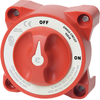 Red 350A ON/OFF battery switch with ignition protection for marine and automotive use