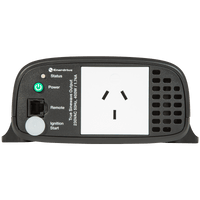 AC output panel featuring Australian socket, power button and status indicators