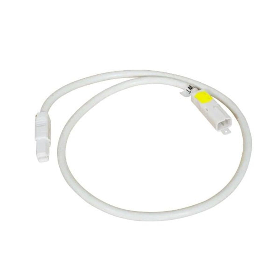 White 1 metre CMS style connection lead with male and female connectors