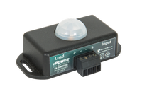 Perspective view of the Enerdrive DC motion sensor showing the compact housing and mounting slots