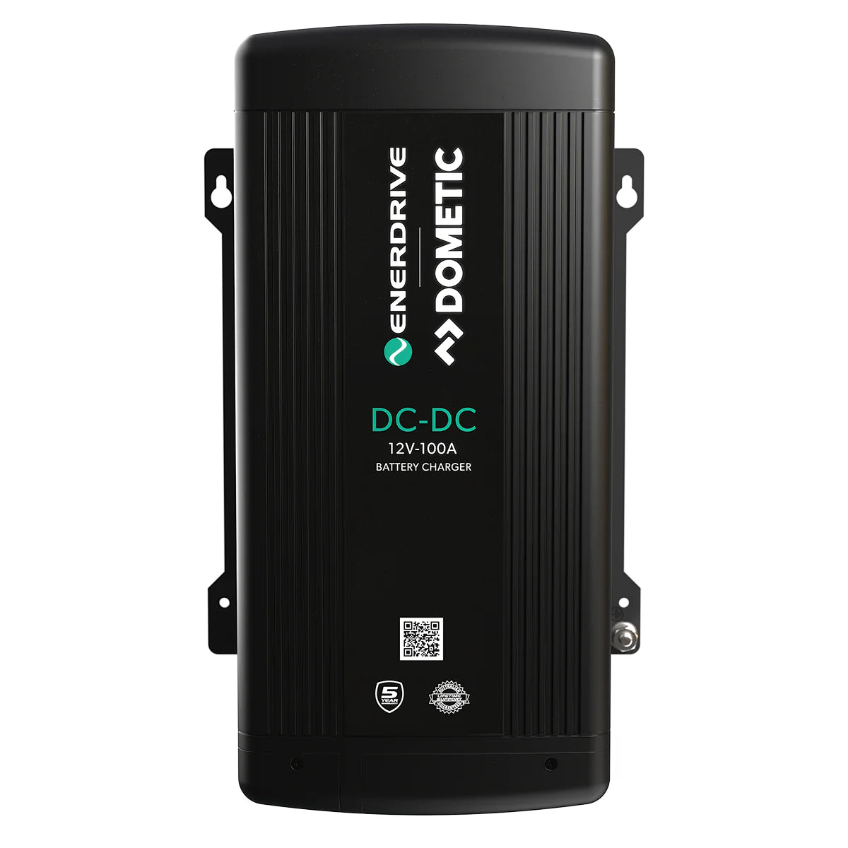 Front view of the Enerdrive EN3DC100 12V 100A DC-DC battery charger