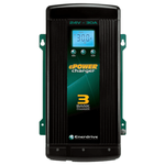 Front view of 24V 30A battery charger showing LCD display and control buttons