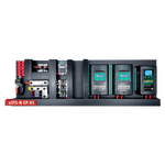 Enerdrive pre-wired power system with dual MPPT controllers and DC-DC charger on a mounting board