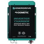 Front view of Enerdrive 2000W 12V inverter charger showing branding and power ratings