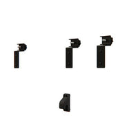 Four black powder-coated metal mounting brackets with rail hardware for Next Gen Ranger and Amarok