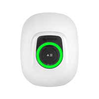 White front cover for EV charging station with illuminated green RGB LED status ring