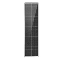 Front view of the narrow 115W solar panel with black anodised aluminium frame