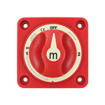 Red 3-position battery selector switch with 300A rating and ignition protection