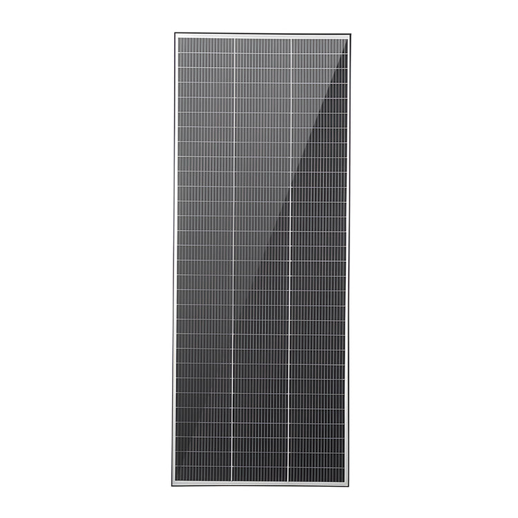 Front view of Exotronic 250W fixed solar panel showing grid pattern and black frame