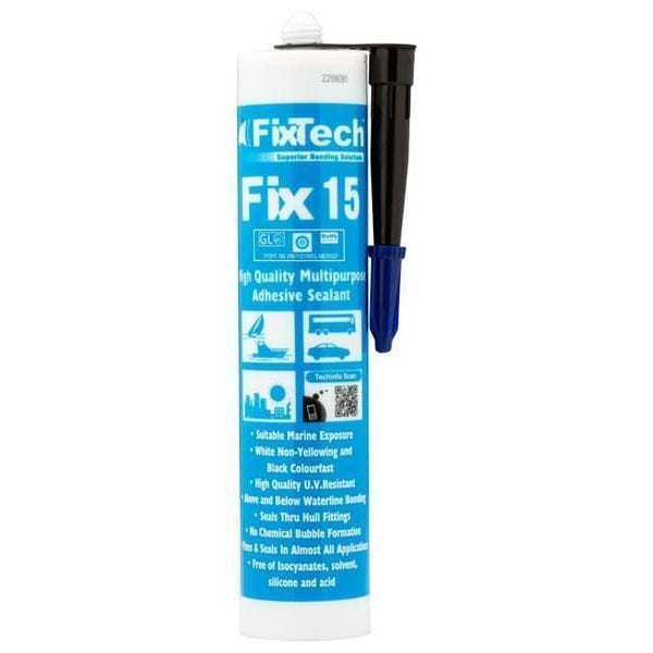 Fixtech Fix15 adhesive sealant 290ml cartridge with application nozzle attached