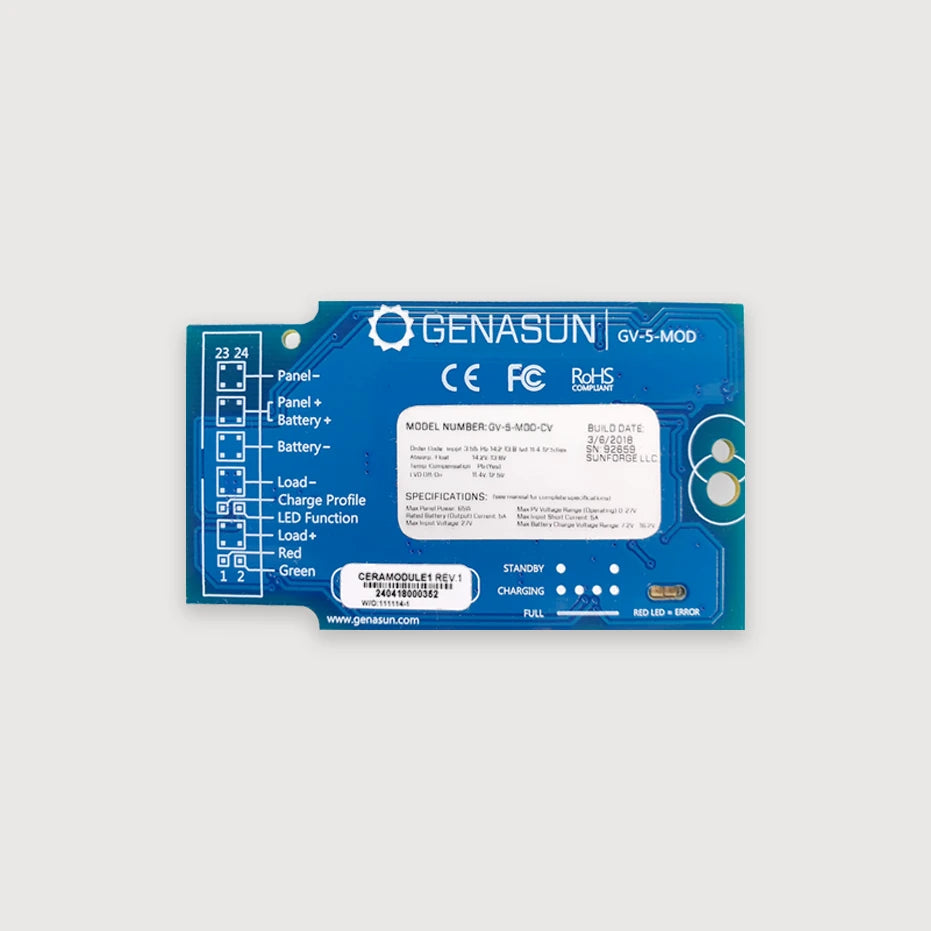 Genasun 12V 5A Lead-Acid MPPT Charge Controller PCB for OEM