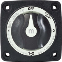 Close-up of switch dial showing position indicators and amperage ratings