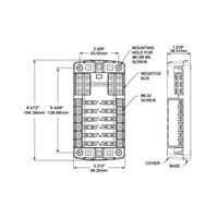 Technical drawing showing dimensions and mounting points for the 12-circuit fuse block
