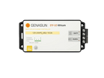 Top view of Genasun GV-10 Lithium MPPT solar charge controller showing terminals and LED status indicators