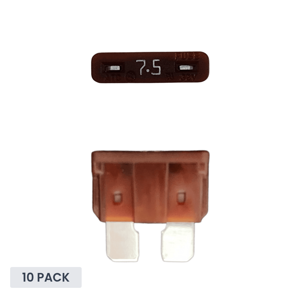 Exotronic 7.5A ATO/ATC Standard Automotive Blade Fuse - 10 pack