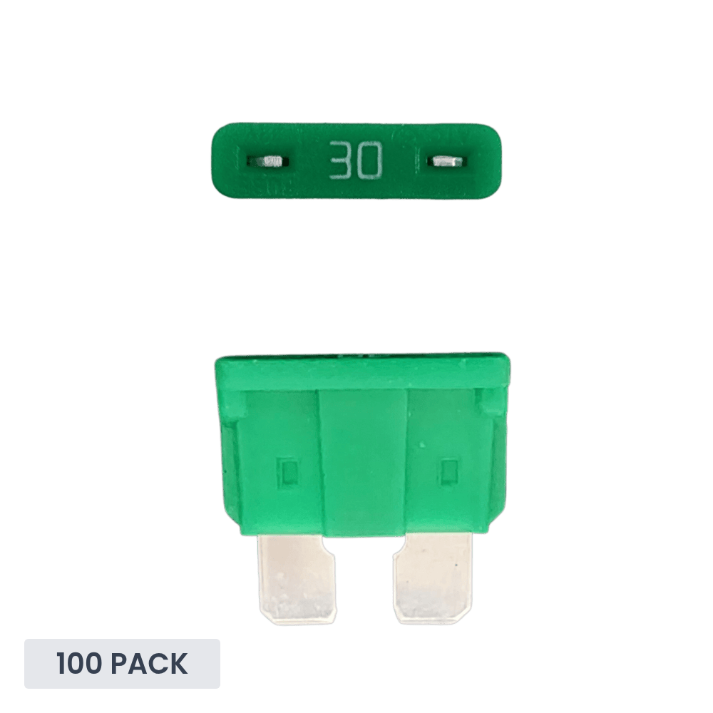 Exotronic 30A ATO/ATC Standard Automotive Blade Fuse - 100 pack