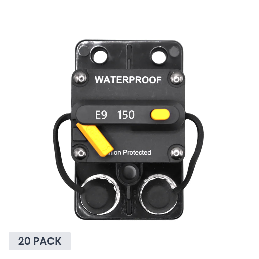 Exotronic 150A Surface Mount Waterproof DC Circuit Breaker - Side by Side - 20 Pack