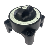 Isometric view of black battery isolator switch showing robust housing and mounting feet