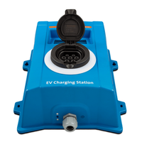 Close-up of the open charging socket showing the Type 2 pin configuration for electric vehicles