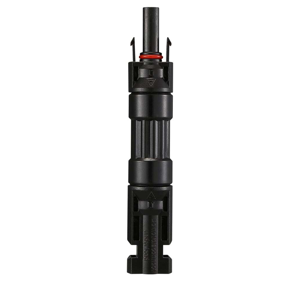 Top-down view of 15A inline blocking diode connector showing locking tabs and waterproof seal