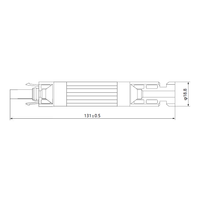 Dimensional drawing of inline fuse connector showing 131mm length and 18.8mm width