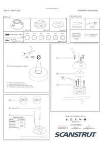 Installation instructions for DS6-P cable seal showing parts list and assembly steps