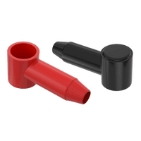 Pair of red and black angled insulating cable covers for 6-16mm squared wire