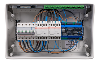 Internal view showing Ziehl relay, contactors and circuit breaker wiring