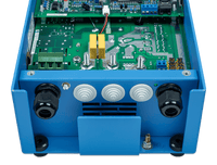 Internal component view of a Victron Phoenix 24V 25A charger showing PCB and terminals