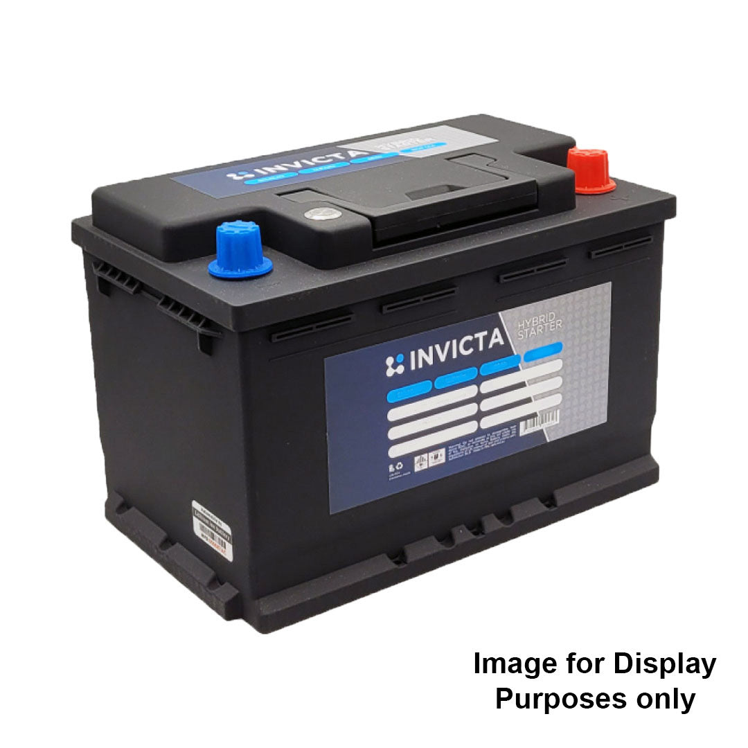 Invicta SNLHLN2 hybrid starter battery featuring carry handle and SAE terminals