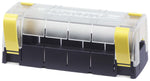 MaxiBus insulating cover featuring clear polycarbonate top and yellow clips on a black base