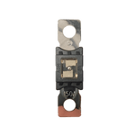 Top-down view of 150A Mega fuse with black housing and clear window