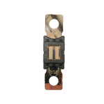Top-down view of 80A Mega fuse with black housing and clear window