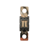 Top-down view of 80A Mega fuse with black housing and clear window