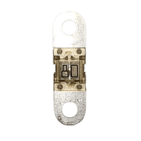 Rear view of an 80A MIDI fuse showing internal element detail and metal terminals