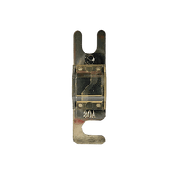 Top view of 80A Midi fuse featuring clear housing and tin-plated terminals